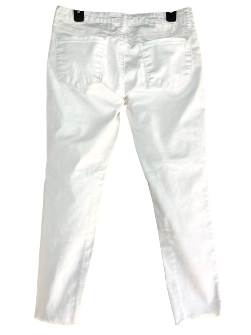 Articles of Society Carly Distressed Cropped Raw Hem Jeans in White Womens 28 - Picture 5 of 10